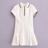 2025 New Women's Retro Body-Creats Bumping Color Ribs Wide Folding