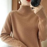 Zingj New Half High Collar Twist Thick Sweater Female Contracted All-Match Inside The Autumn Winter Solid Color Bottom Sweater-Outfit