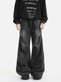 Zingj Wei Pants Men And Women's 2024 New Pleated Design Feeling Straight Tube Loose Versatile Sports Casual Long