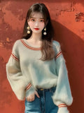 Horse Hairy Loose Long-Sleeved Knitted Sweater 2025 Early Autumn New Female Unique Super-Good-Looking