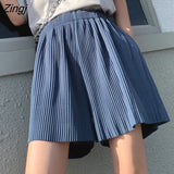 Women Summer Solid Ice-silk Drape High Waist Hot Sale 5XL Loose Korean-style Casual All-match Wide-leg Students