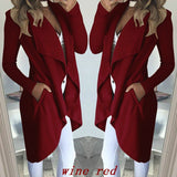 Big-Size Wish Ebay Fashion Pure Color Collar Repair Long Wind Coat