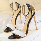 Shoes Pu Leather High Heels 2022 New Women Heels Sexy Stiletto Heels 11 Cm Party Shoes Color Matching Women