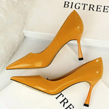 Shoes Patent Leather Shoes Woman Pumps Pointed Toe Women Heels Stiletto Office Shoes Women Party Shoes High Heels 8