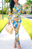 Piece Set Women Set Flower Print Long Sleeve Blouse Tops And Pant Suits Sheath Matching Fashion Outfit Spring