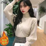 Sweater Women Aesthetic Solid Lantern Sleeve Korean Preppy Style Sweet Cute Ladies Warm Loose Casual Streetwear