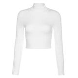 Zingj Summer Collar Sexy Women's Strap Open Back Long Sleeve Elastic Slim Shirt