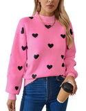 And Winter Valentine's Day New Sweater Women's Fashion Love To The Collar Collar Knitted