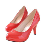 Of 2025 New Patent Leather High Heel Women's Shoes Professional OL Table Shallow Mouth Round Head Single Shoes