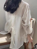 And Thin Tiansi Sunscreen Shirt Coat Women 2025 Summer New Back Fork Shirt National Wind Button Long-Sleeved