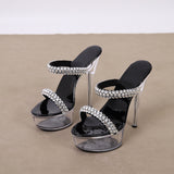 Tiangao Bar Model Walking Show Women's Transparent Crystal High-Heeled Sandals Party Women's High