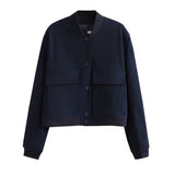 Women's New Large Pocket Bomber Jacket In