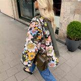New Autumn And Winter Printing Imitation Cashmeal Cotton Clothes Comfortable Leisure Horn Sleeve Loose Women's Cotton