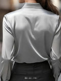 And Autumn Temperament Solid Color Vertebery Collar Women's