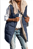 New Solid-Color Hooded Cotton Vest Wears Both Sides Of The Warm Cardigan Wind