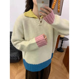 Collar Soft-Creating Knitted Sweater Women's 2025 Autumn And Winter Korean Design Knitted Top