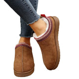 Cloth Short Barrel Thick Bottom Snow Boots Women One Foot Warm Lazy Half-Cotton Shoes