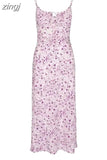 Dress Women Boho Dresses Spaghetti Strap Women Dress Vintage Floral Print Sundress French Style Vestidos