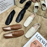 Shoes Women Soft Leather Shoes 2025 New Leisure Flat Sole Single Shoe One Foot Pedalle Shoes On The Feet Of Muller