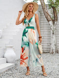 Fashion Casual Hot Selling Women's 24 New Print Strap Hollow Out Jumpsuit Trend Women's