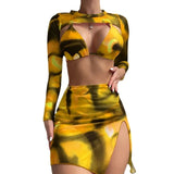 2025 New Bikin Bikin Tie Dye Four-Piece Split Swimsuit