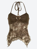 Grunge Floral Halter Neck