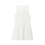 Summer New Women's Linen Fluffy Round Neckless Short