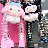 Long-Heeled Martin Boots 2025 Autumn And Winter Metal Buckle With Thick Bottom 11CM High-Heeled Large-Size Women's