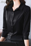 New Shirts for Women Satin Long Sleeve Blouse Office Lady Fashion Shirts Silk Women Shirt OL Elegant Blouses Ladies