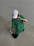 Cotton Collar Solid Color T-Shirt Girl 2025 Spring And Summer New Hot Cotton Short-Sleeved