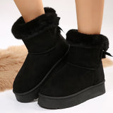 Thick Snow Boots A Foot Pedal 2025 Winter New Thick-Soled Furry Bows Warm Large Cotton