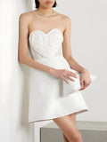 Women's New Sexy Perspective Bra-Smeared Dress Heart-Shaped Large Flower Decorative Dress Skirt