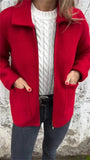 New Single-Sided Autumn And Winter Collar Knit Zipper Casual Coat