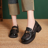Time 99] Airable Mesh Black Lefu Shoes Women's Summer Mesh Single Shoes To Increase The Thick Bottom Small Leather