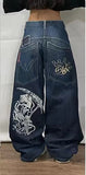 Zingj Y2K Baggy Jeans Men's Pattern Hip-Hop Street Harajuku Men's Wide-Legged Pants 211-0-Outfit