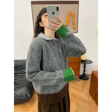 Collar Soft-Creating Knitted Sweater Women's 2025 Autumn And Winter Korean Design Knitted Top