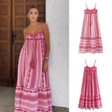 Women's Crochet Stitched Knitted Dress Skirt Sling