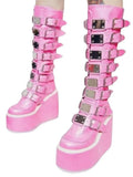 Long-Heeled Martin Boots 2025 Autumn And Winter Metal Buckle With Thick Bottom 11CM High-Heeled Large-Size Women's