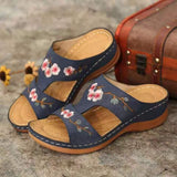 New Women's Shoes Hollow Flowers Embroidered Cool Shoes Slope And Large Women's Slippers