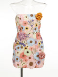 High-End Women's New Sexy Body Trim Corset Dress Flower Decoration A Skirt Banquet Evening Dress