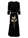 Banquet Two Sets 2025 Autumn New Flower Nail Bead Jacket + High Waist Half-Dress Suit