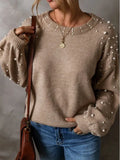 Autumn And Winter New Large-Size Loose Long-Sleeved Nail Ball Collar Collar Women's Sweater