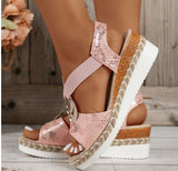 Women's Shoes Sandals 2025 Summer New Flat Bottom Slope And Fish Mouth Casual Women's Sandals