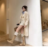 Of The Velvet Face Lamb Hair Flat Bottom Knight Boots 2025 Autumn And Winter New Thicken Snow Over The Knee Boots