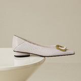 Light Tip Thick Heel Single Shoes Women 202 Autumn New Super Temperament Square Low-Heeled Commuter Work