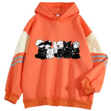 Color Edight Anime Characters Print Hooded Hooded Hoodie Casual Loose Hot