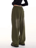 Zingj New Autumn And Winter Green Pants Women's High Street Sweatpants And Thick Retro Hip Hop Jazz Dance Straight Casual