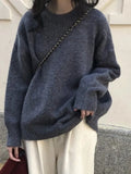 solid color oversize sweater with crew