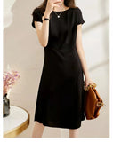 Air To Reduce The Age Of The Long-Term Dress French Retro High-End Feeling Waist Slim Black Dress Woman