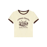 Zingj And Spicy Wind Letter Print T-Shirt Female 2024 Summer Slim Slim Short Color Round Collar Short-Sleeved Student